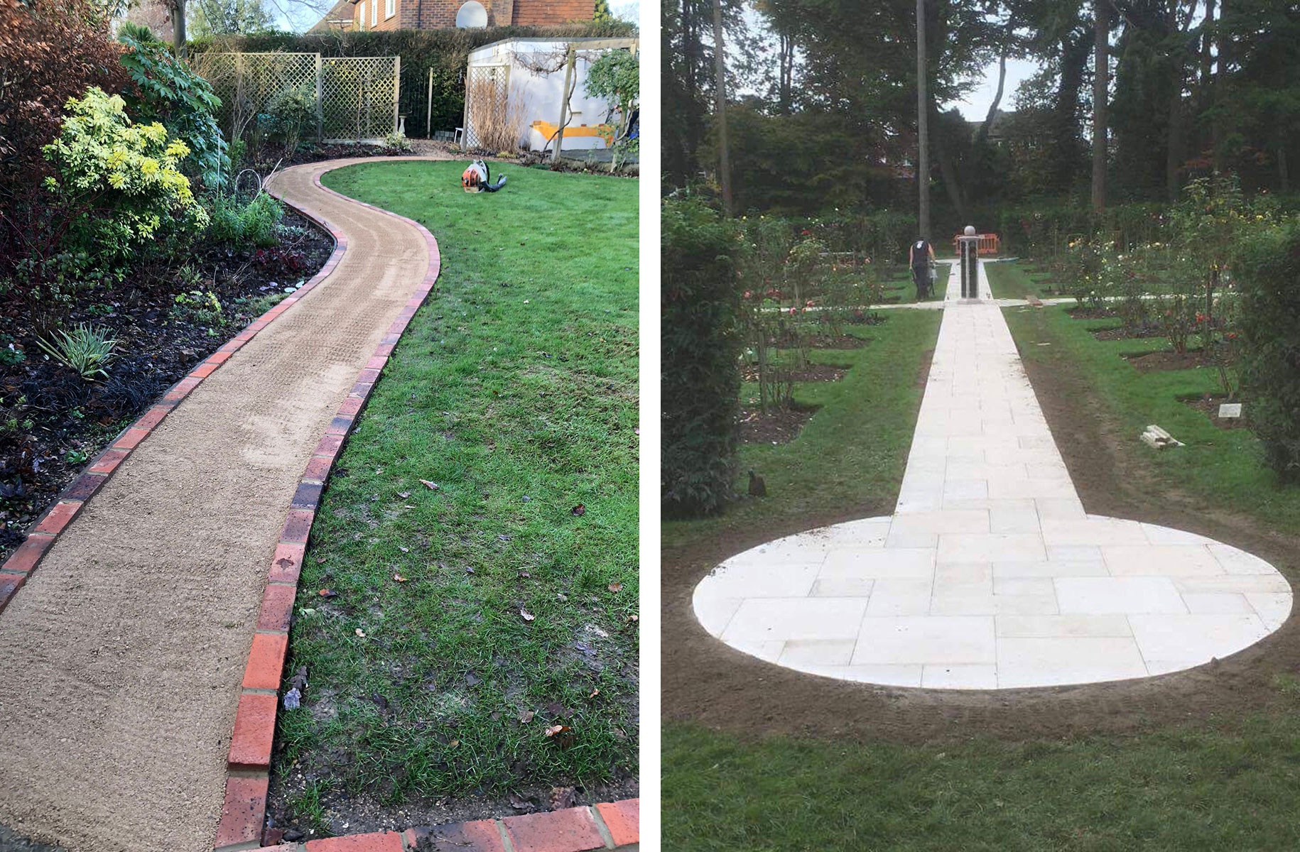 Garden path by Stone Landscapes, Woking, Surrey