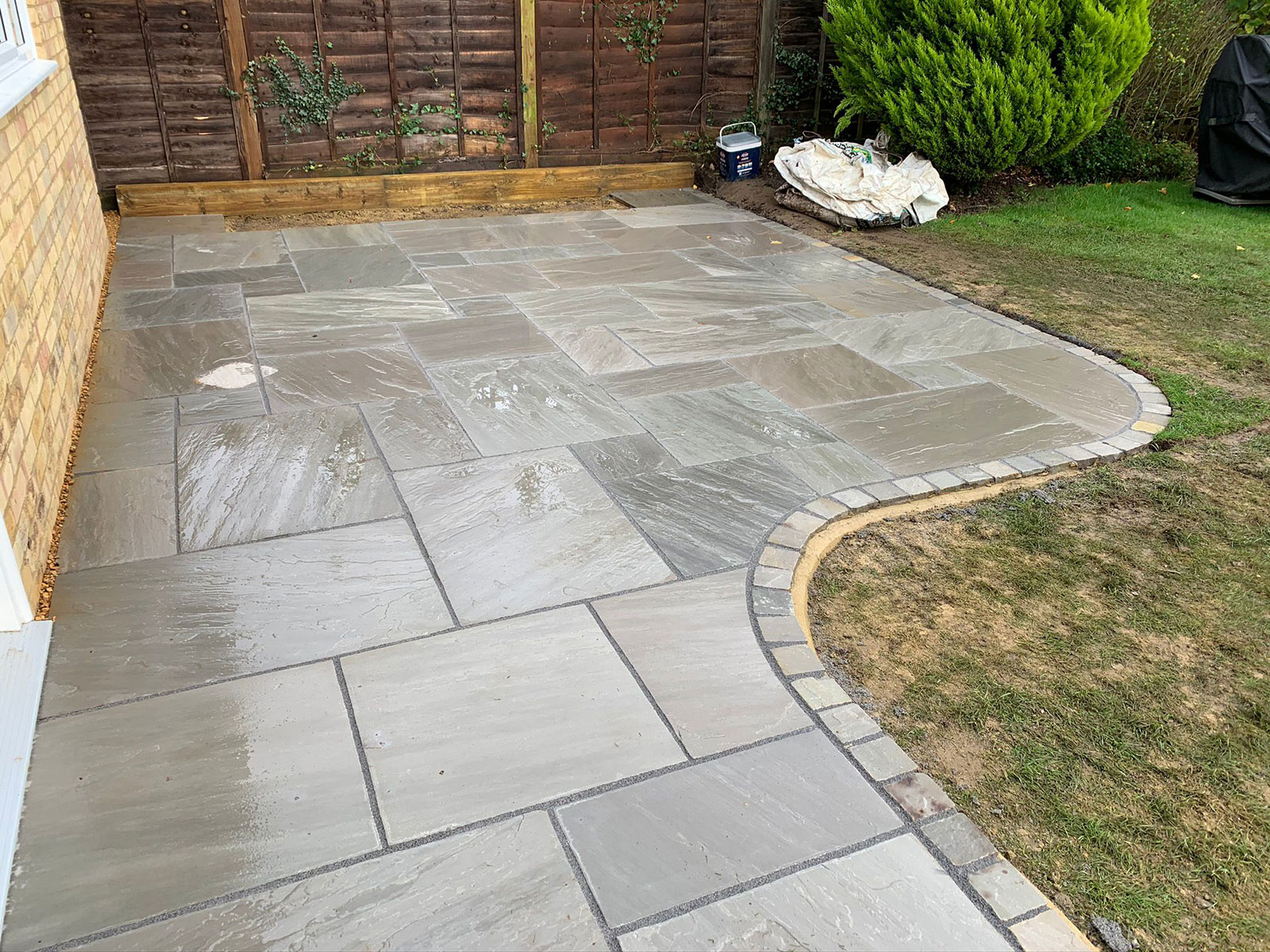 Sandstone patio by Stone Landscapes, Woking, Surrey