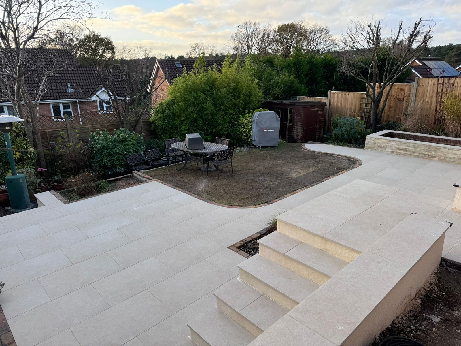 Porcelain patio by Stone Landscapes, Woking, Surrey