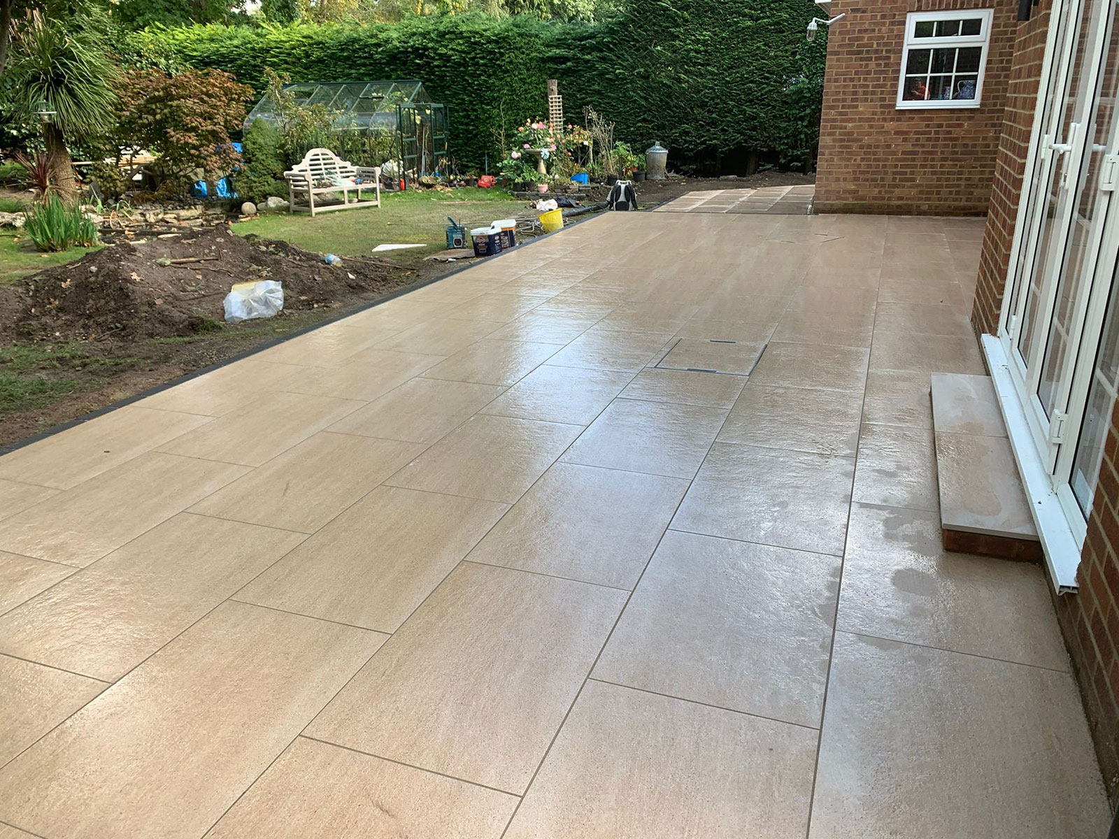 Porcelain patio by Stone Landscapes, Woking, Surrey